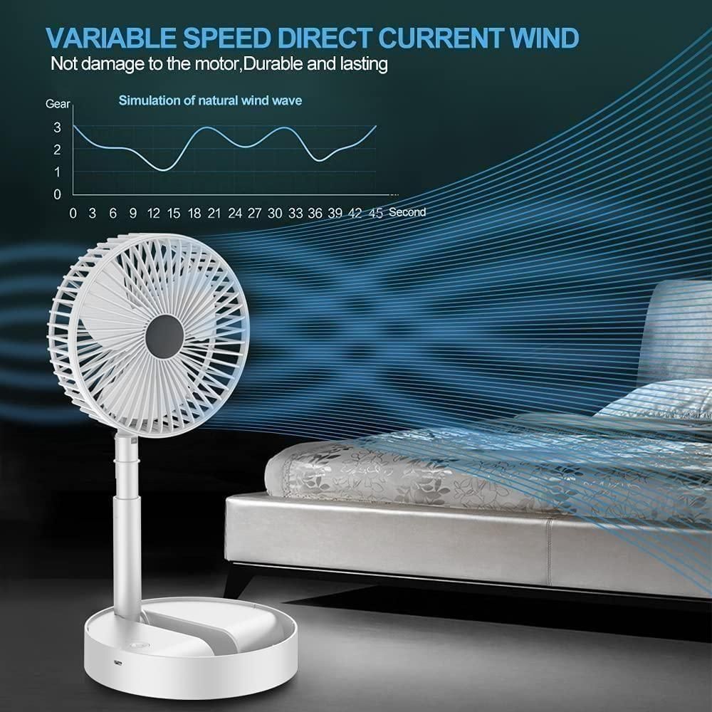: 🔥 UltraCool™ Telescopic Rechargeable Standing Fan – Adjustable Height | Whisper-Quiet | Cordless Power for Cool Comfort Anywhere! 🔥