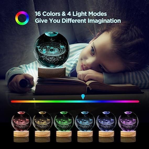 ✨ Enchanting 3D Crystal Galaxy Lamp Ball – Glowing LED Light Sphere with Stunning Assorted Designs | A Dazzling Gift & Elegant Home Decor Accent