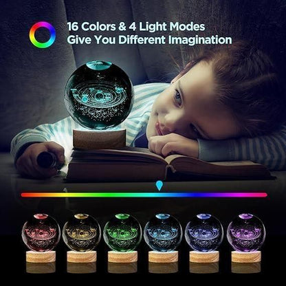 ✨ Enchanting 3D Crystal Galaxy Lamp Ball – Glowing LED Light Sphere with Stunning Assorted Designs | A Dazzling Gift & Elegant Home Decor Accent