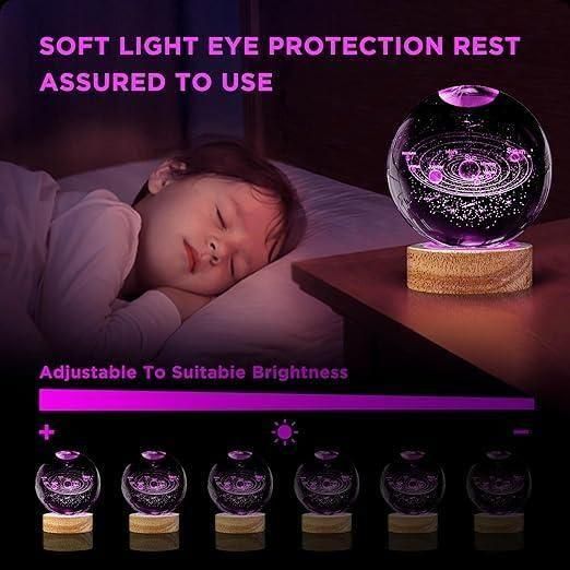 ✨ Enchanting 3D Crystal Galaxy Lamp Ball – Glowing LED Light Sphere with Stunning Assorted Designs | A Dazzling Gift & Elegant Home Decor Accent